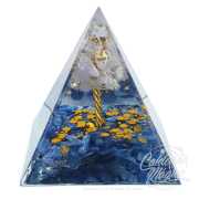 Pirâmide Orgonite Quartzo e Cianita Azul - Árvore da Vida