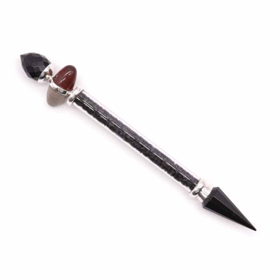 Varinha Shiva Lingam - Turmalina e Ágata - Proteção