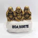 Pedra Boa Sorte 3 Budas Dourados