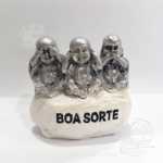 Pedra Boa Sorte 3 Budas Prateados