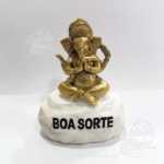 Pedra Boa Sorte Ganesh Dourada