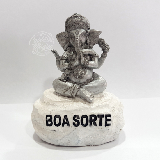 Pedra Boa Sorte Ganesh Prateada