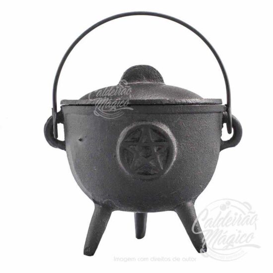 Caldeirão de Ferro com Pentagrama 13x11cm