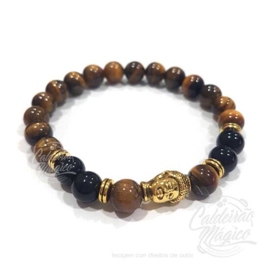 Pulseira em Olho Tigre Dourada